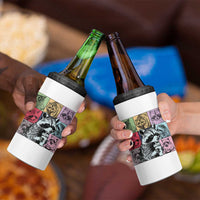 Raccoon Drinking Coffee Graphic 4 in 1 Can Cooler Tumbler Funny Trash Panda Retro 90s Style - Wonder Print Shop