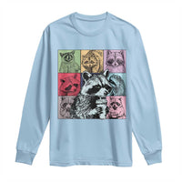 Raccoon Drinking Coffee Graphic Long Sleeve Shirt Funny Trash Panda Retro 90s Style - Wonder Print Shop