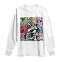 Raccoon Drinking Coffee Graphic Long Sleeve Shirt Funny Trash Panda Retro 90s Style - Wonder Print Shop