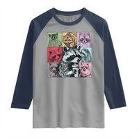 Raccoon Drinking Coffee Graphic Raglan Shirt Funny Trash Panda Retro 90s Style - Wonder Print Shop