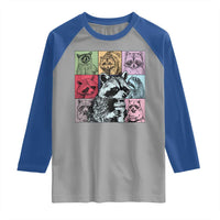 Raccoon Drinking Coffee Graphic Raglan Shirt Funny Trash Panda Retro 90s Style - Wonder Print Shop