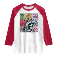 Raccoon Drinking Coffee Graphic Raglan Shirt Funny Trash Panda Retro 90s Style - Wonder Print Shop