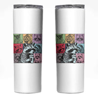 Raccoon Drinking Coffee Graphic Skinny Tumbler Funny Trash Panda Retro 90s Style - Wonder Print Shop