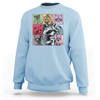 Raccoon Drinking Coffee Graphic Sweatshirt Funny Trash Panda Retro 90s Style - Wonder Print Shop