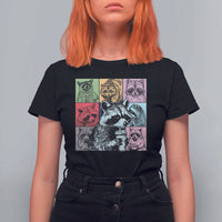 Raccoon Drinking Coffee Graphic T Shirt For Women Funny Trash Panda Retro 90s Style - Wonder Print Shop