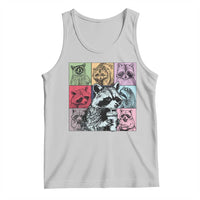 Raccoon Drinking Coffee Graphic Tank Top Funny Trash Panda Retro 90s Style - Wonder Print Shop