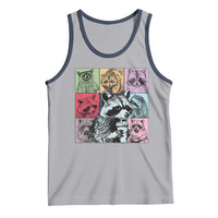 Raccoon Drinking Coffee Graphic Tank Top Funny Trash Panda Retro 90s Style - Wonder Print Shop