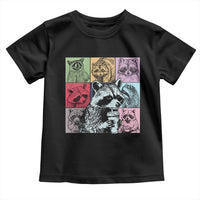 Raccoon Drinking Coffee Graphic Toddler T Shirt Funny Trash Panda Retro 90s Style - Wonder Print Shop