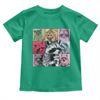 Raccoon Drinking Coffee Graphic Toddler T Shirt Funny Trash Panda Retro 90s Style - Wonder Print Shop
