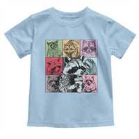 Raccoon Drinking Coffee Graphic Toddler T Shirt Funny Trash Panda Retro 90s Style - Wonder Print Shop
