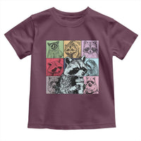 Raccoon Drinking Coffee Graphic Toddler T Shirt Funny Trash Panda Retro 90s Style - Wonder Print Shop