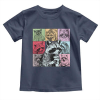 Raccoon Drinking Coffee Graphic Toddler T Shirt Funny Trash Panda Retro 90s Style - Wonder Print Shop
