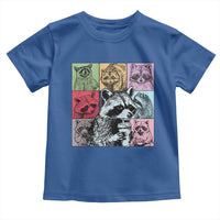 Raccoon Drinking Coffee Graphic Toddler T Shirt Funny Trash Panda Retro 90s Style - Wonder Print Shop