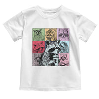 Raccoon Drinking Coffee Graphic Toddler T Shirt Funny Trash Panda Retro 90s Style - Wonder Print Shop