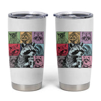 Raccoon Drinking Coffee Graphic Tumbler Cup Funny Trash Panda Retro 90s Style - Wonder Print Shop