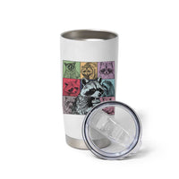 Raccoon Drinking Coffee Graphic Tumbler Cup Funny Trash Panda Retro 90s Style - Wonder Print Shop