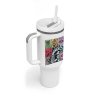 Raccoon Drinking Coffee Graphic Tumbler With Handle Funny Trash Panda Retro 90s Style - Wonder Print Shop