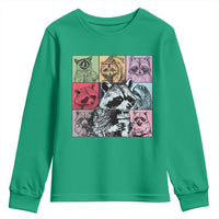 Raccoon Drinking Coffee Graphic Youth Sweatshirt Funny Trash Panda Retro 90s Style - Wonder Print Shop