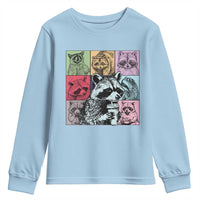 Raccoon Drinking Coffee Graphic Youth Sweatshirt Funny Trash Panda Retro 90s Style - Wonder Print Shop