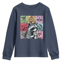 Raccoon Drinking Coffee Graphic Youth Sweatshirt Funny Trash Panda Retro 90s Style - Wonder Print Shop