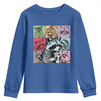 Raccoon Drinking Coffee Graphic Youth Sweatshirt Funny Trash Panda Retro 90s Style - Wonder Print Shop
