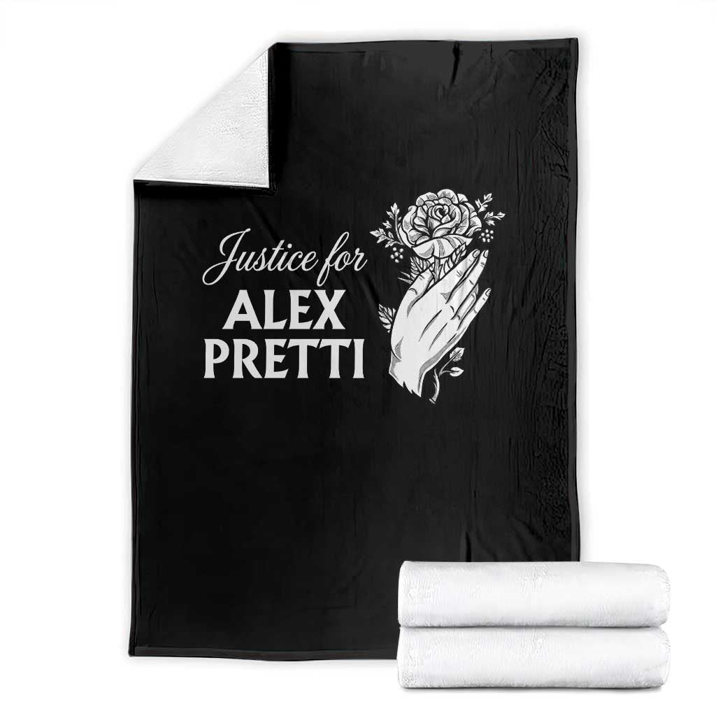 Justice for Alex Pretti Floral Memorial Throw Blanket Minneapolis Jan 24 2026 Tribute