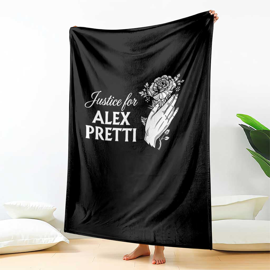 Justice for Alex Pretti Floral Memorial Throw Blanket Minneapolis Jan 24 2026 Tribute