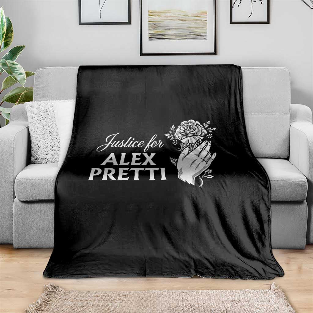 Justice for Alex Pretti Floral Memorial Throw Blanket Minneapolis Jan 24 2026 Tribute