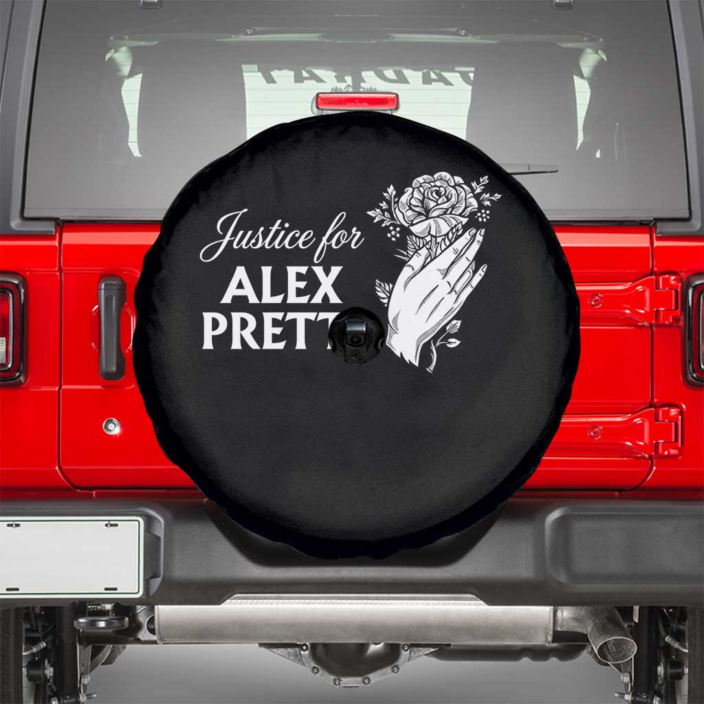 Justice for Alex Pretti Floral Memorial Spare Tire Cover Minneapolis Jan 24 2026 Tribute