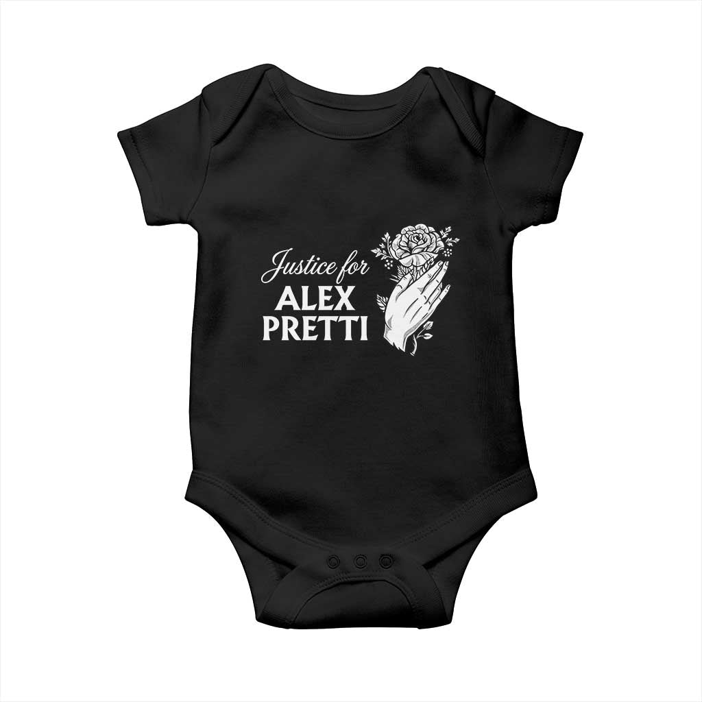 Justice for Alex Pretti Floral Memorial Baby Onesie Minneapolis Jan 24 2026 Tribute