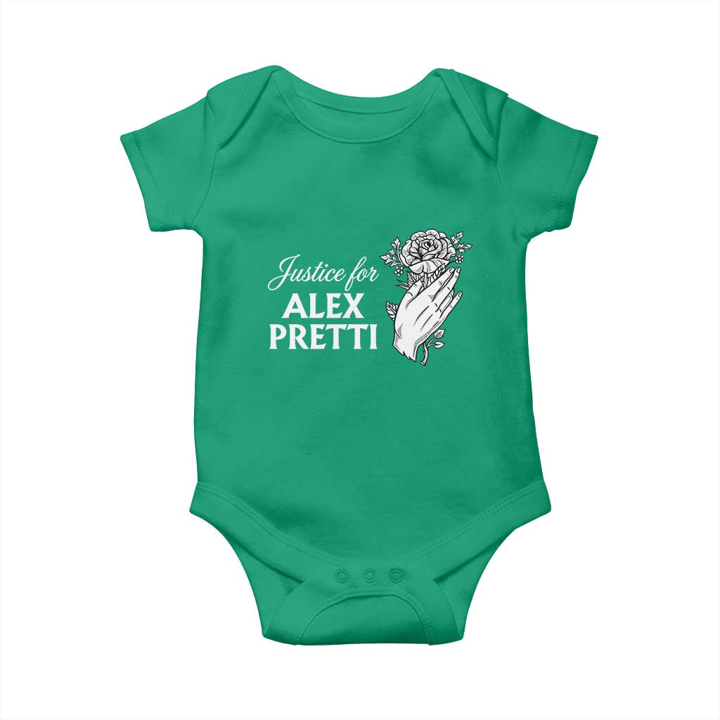 Justice for Alex Pretti Floral Memorial Baby Onesie Minneapolis Jan 24 2026 Tribute