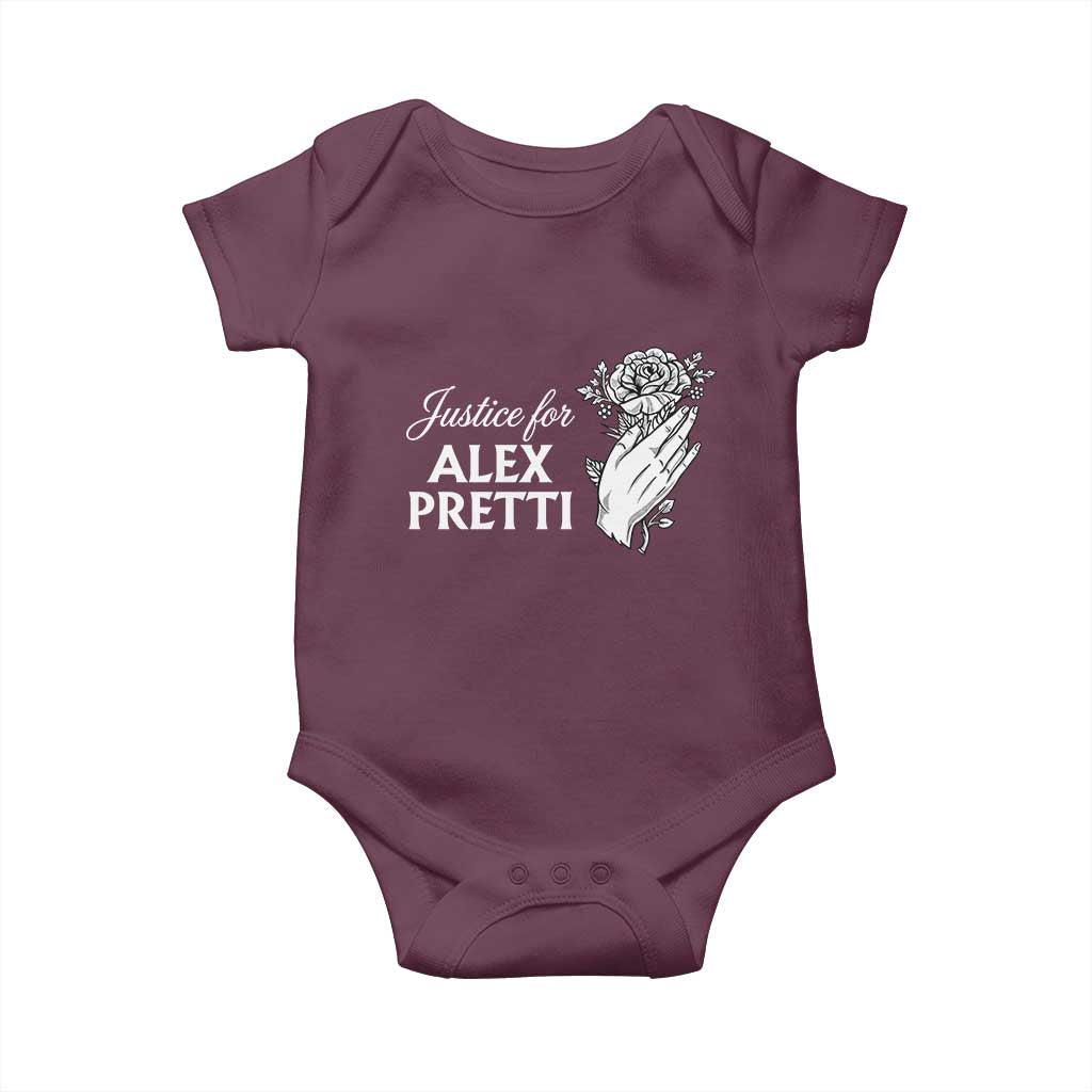 Justice for Alex Pretti Floral Memorial Baby Onesie Minneapolis Jan 24 2026 Tribute