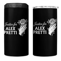 Justice for Alex Pretti Floral Memorial 4 in 1 Can Cooler Tumbler Minneapolis Jan 24 2026 Tribute