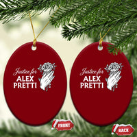 Justice for Alex Pretti Floral Memorial Ceramic Ornament Minneapolis Jan 24 2026 Tribute