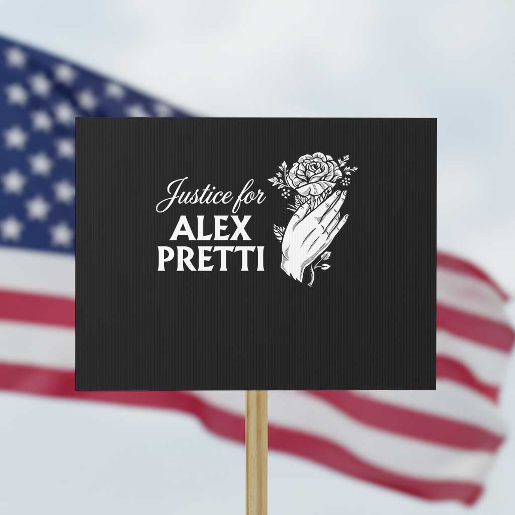 Justice for Alex Pretti Floral Memorial Protest Sign Minneapolis Jan 24 2026 Tribute