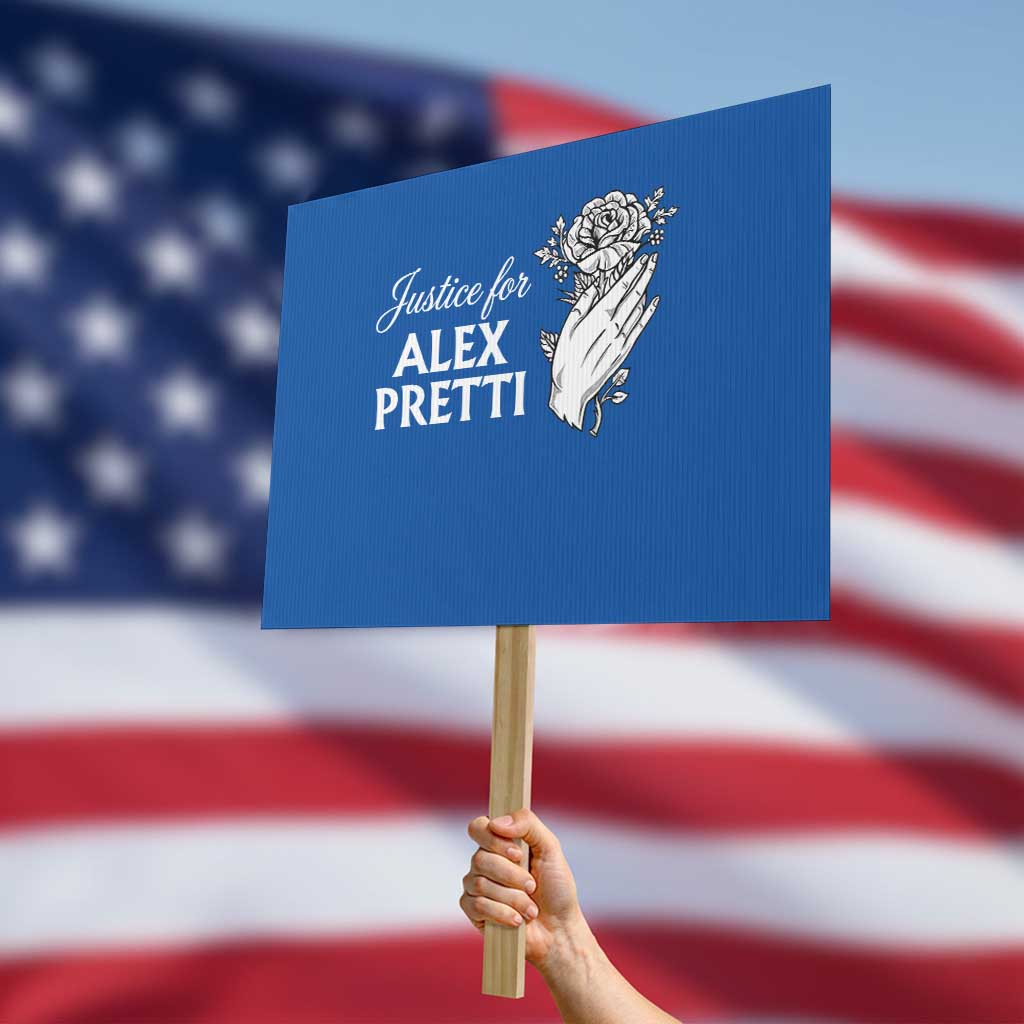 Justice for Alex Pretti Floral Memorial Protest Sign Minneapolis Jan 24 2026 Tribute