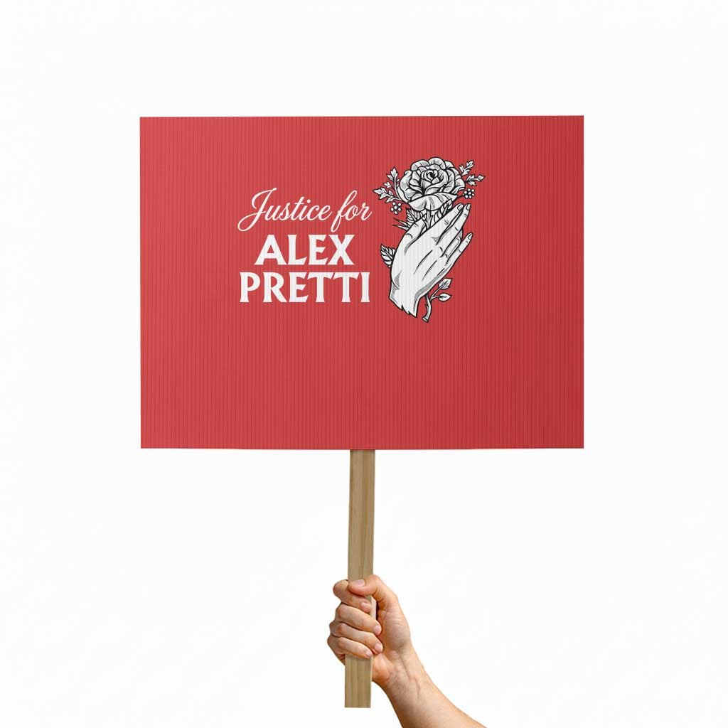 Justice for Alex Pretti Floral Memorial Protest Sign Minneapolis Jan 24 2026 Tribute