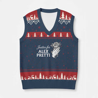 Justice for Alex Pretti Floral Memorial V-Neck Knit Sweater Vest Minneapolis Jan 24 2026 Tribute