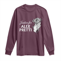 Justice for Alex Pretti Floral Memorial Long Sleeve Shirt Minneapolis Jan 24 2026 Tribute