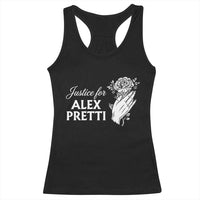 Justice for Alex Pretti Floral Memorial Racerback Tank Top Minneapolis Jan 24 2026 Tribute