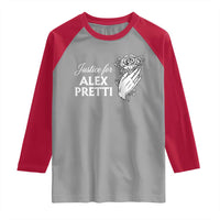 Justice for Alex Pretti Floral Memorial Raglan Shirt Minneapolis Jan 24 2026 Tribute