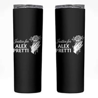 Justice for Alex Pretti Floral Memorial Skinny Tumbler Minneapolis Jan 24 2026 Tribute