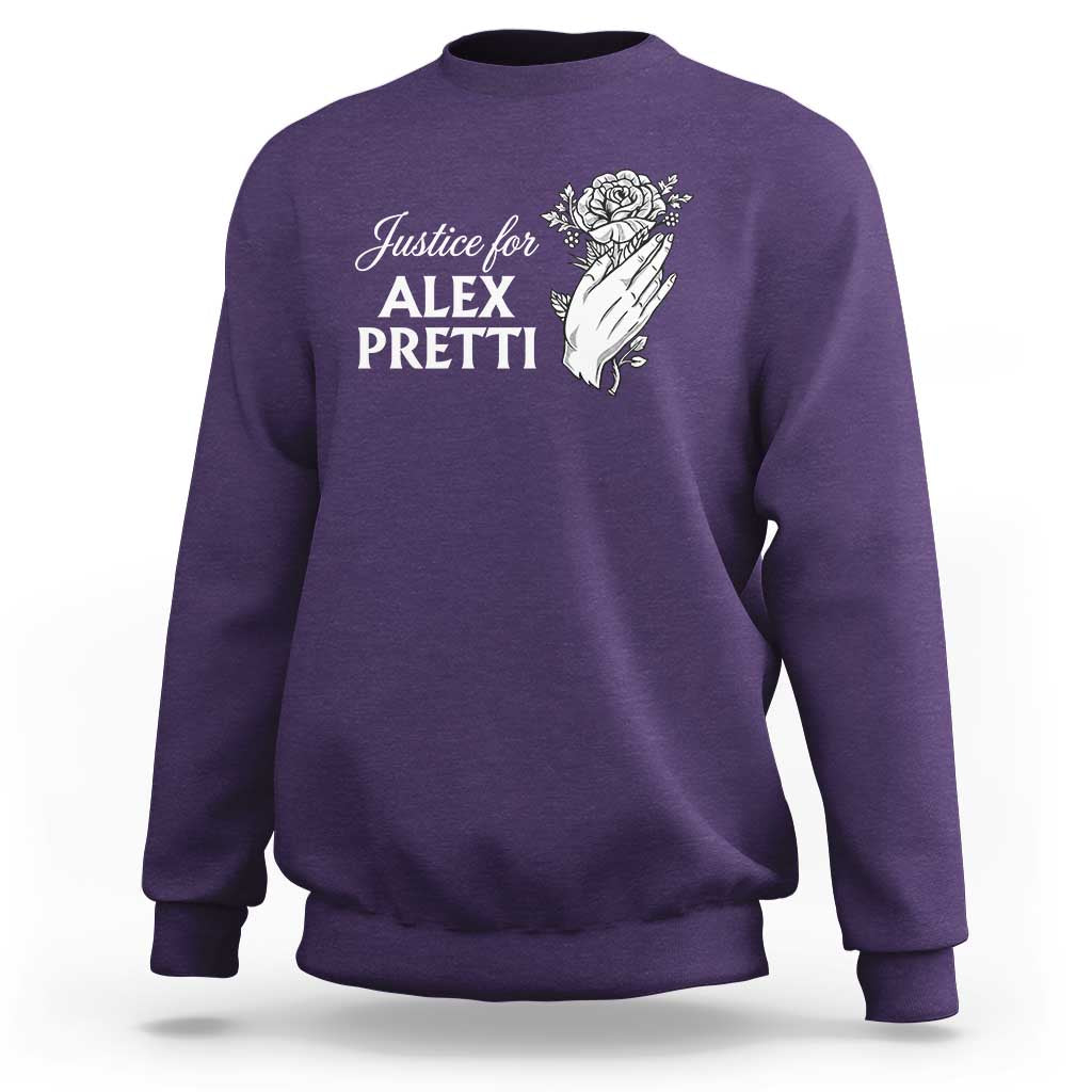 Justice for Alex Pretti Floral Memorial Sweatshirt Minneapolis Jan 24 2026 Tribute