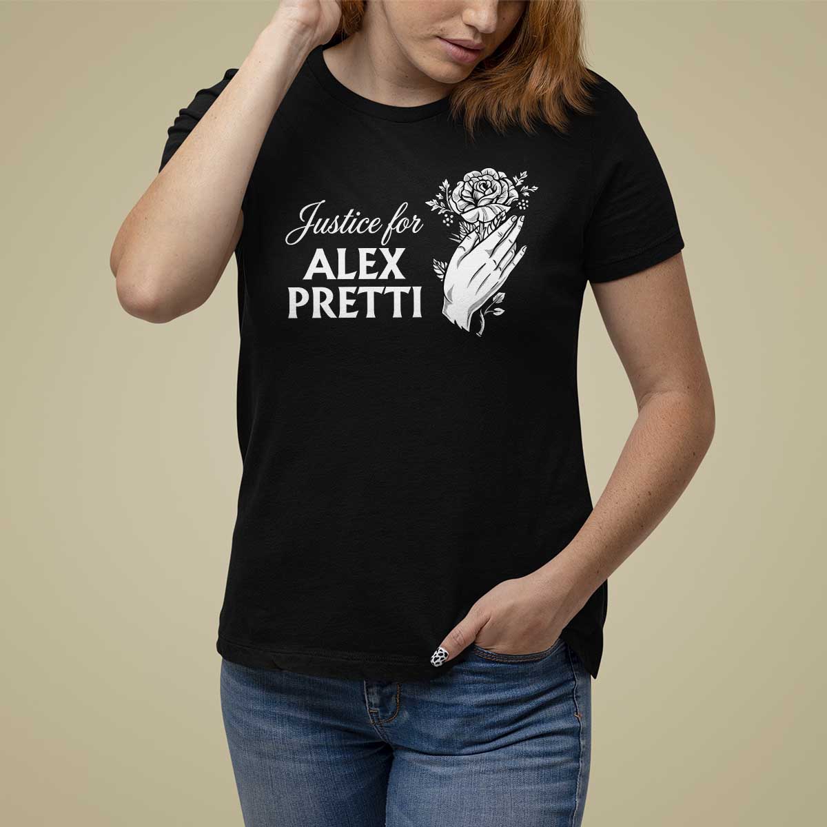Justice for Alex Pretti Floral Memorial T Shirt For Women Minneapolis Jan 24 2026 Tribute