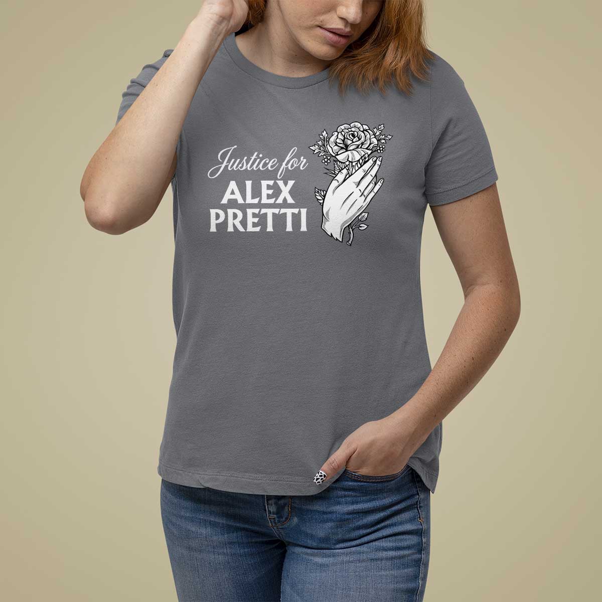 Justice for Alex Pretti Floral Memorial T Shirt For Women Minneapolis Jan 24 2026 Tribute