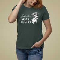 Justice for Alex Pretti Floral Memorial T Shirt For Women Minneapolis Jan 24 2026 Tribute