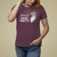 Justice for Alex Pretti Floral Memorial T Shirt For Women Minneapolis Jan 24 2026 Tribute