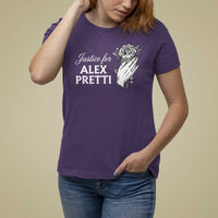 Justice for Alex Pretti Floral Memorial T Shirt For Women Minneapolis Jan 24 2026 Tribute