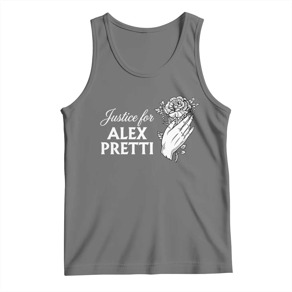 Justice for Alex Pretti Floral Memorial Tank Top Minneapolis Jan 24 2026 Tribute