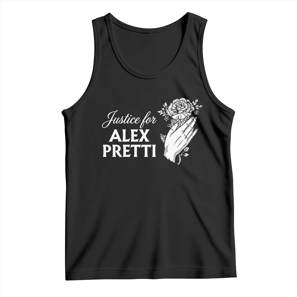 Justice for Alex Pretti Floral Memorial Tank Top Minneapolis Jan 24 2026 Tribute